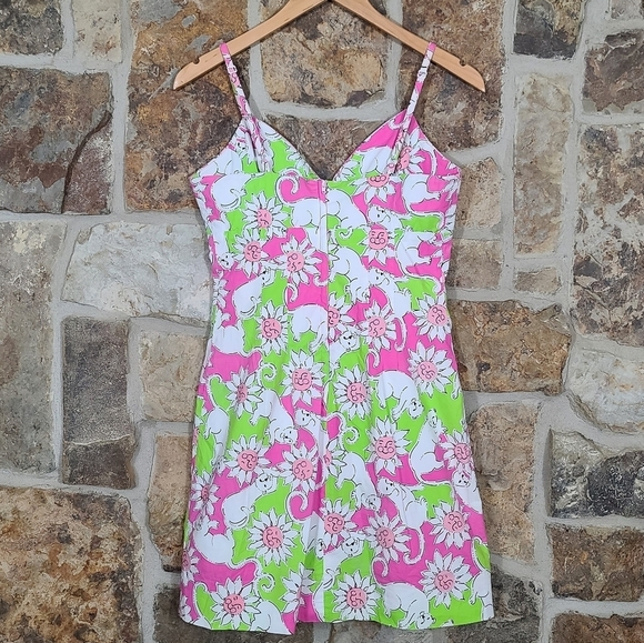 Lilly Pulitzer 6 French Fried Lions Lion Lioness Cat Smiling Flower Sun Dress - Picture 4 of 5